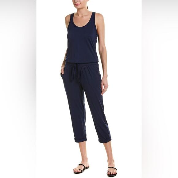 Michael Stars Theo Tank Jumpsuit Romper Cotton Modal in Navy Women’s small - Picture 1 of 5